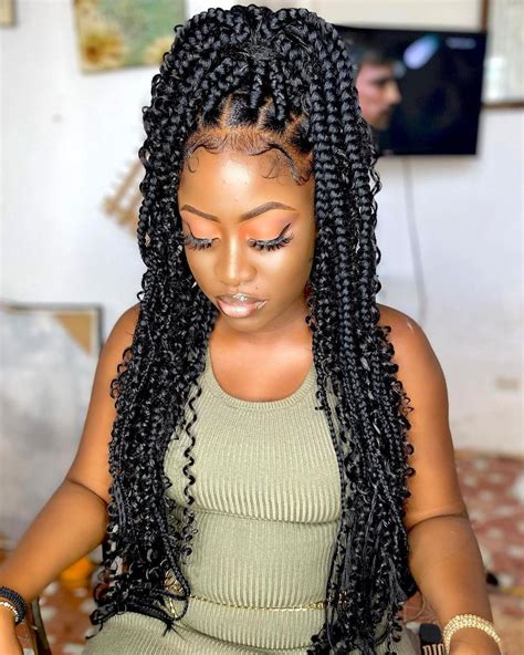 curly hair goddess braids|medium size goddess braids.